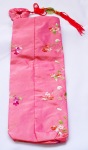 Wine Bottle Silk Bag - Pink